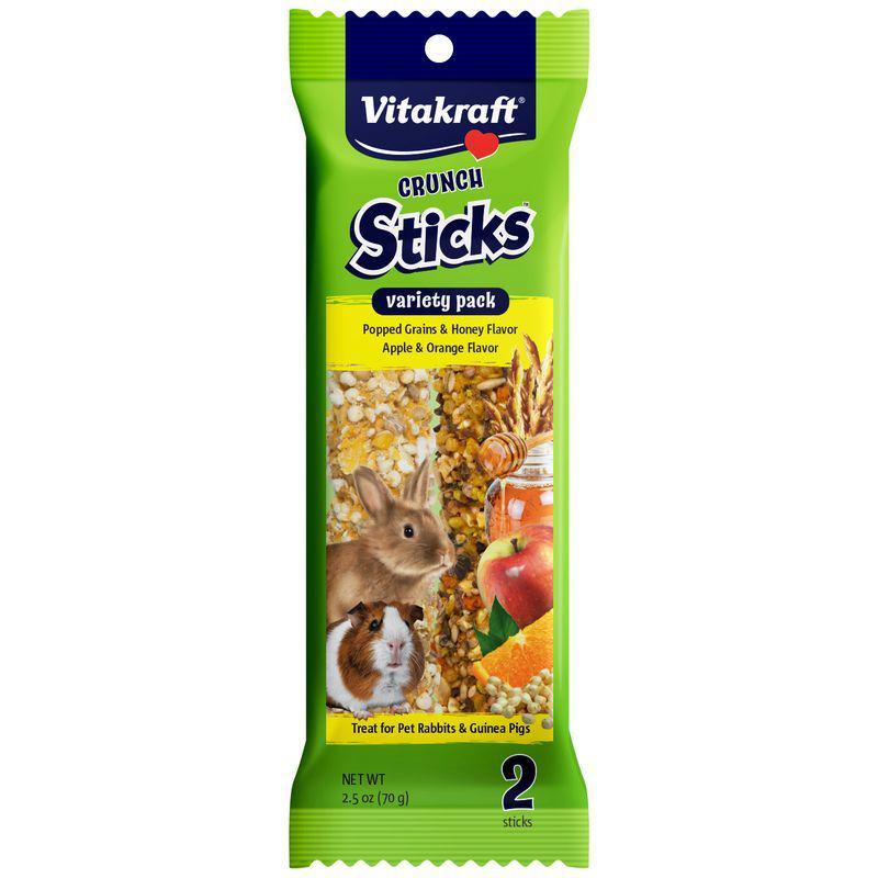 Vitakraft Crunch Sticks Rabbit & Guinea Pig Treats Variety Pack - Popped Grains & Apple-Small Pet-Vitakraft-2 Pack-