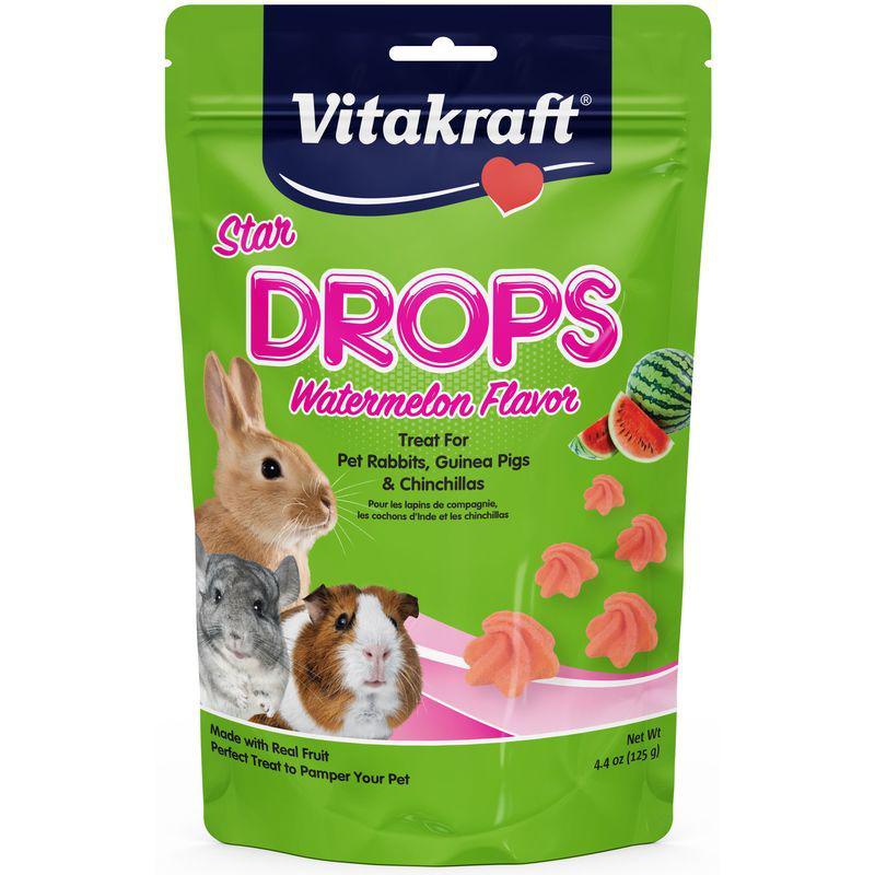 Vitakraft Star Drops Treat for Rabbits, Guinea Pigs & Chinchillas - Watermelon Flavor-Small Pet-Vitakraft-4.75 oz-