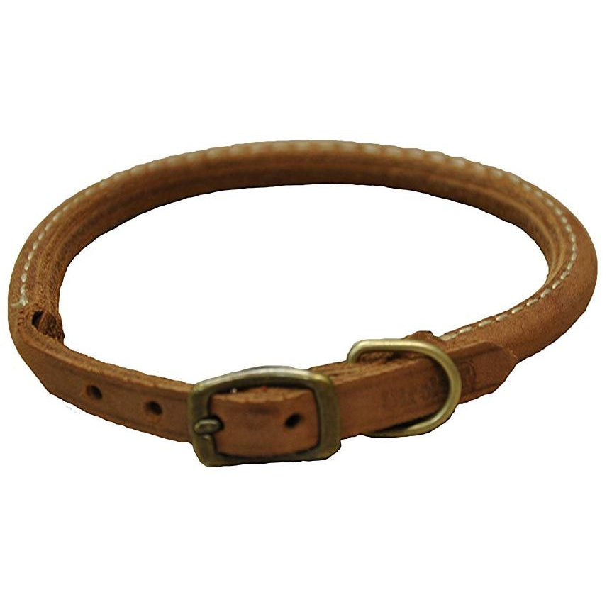 CircleT Rustic Leather Dog Collar Chocolate-Dog-Circle T Leather-14"L x 3/8"W-