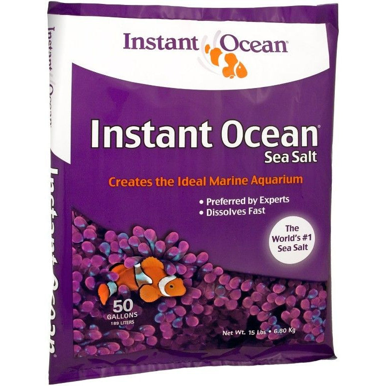 Instant Ocean Sea Salt for Marine Aquariums, Nitrate & Phosphate-Free-Fish-Instant Ocean-15 lbs (Treats 50 Gallons)-