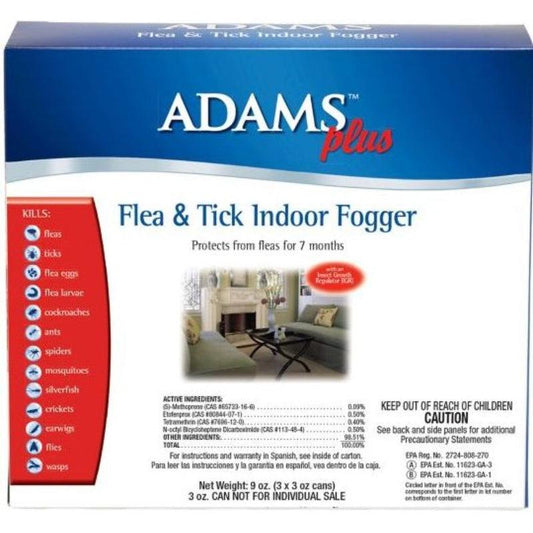 Adams Plus Flea and Tick Indoor Fogger 3 oz-Animals & Pet Supplies-BimBimPet-