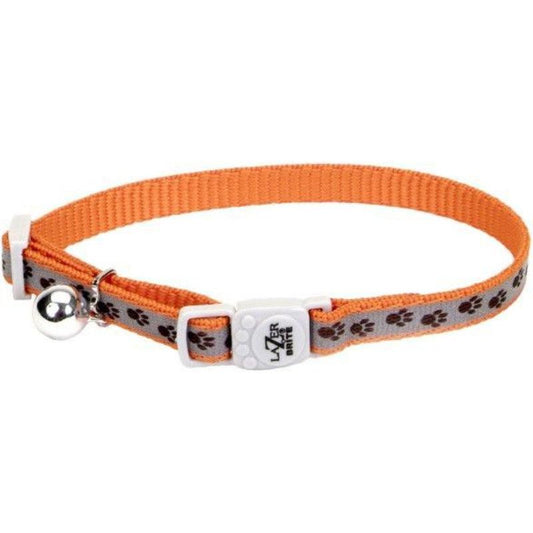 Coastal Pet Lazerbrite Reflective Breakaway Cat Collar Orange Paws-Animals & Pet Supplies-BimBimPet-