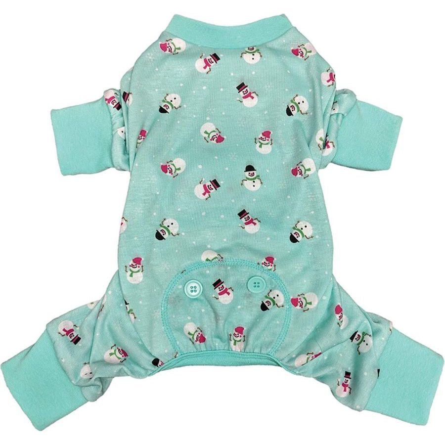 Fashion Pet Blue Snowmen Dog Pajamas-Dog-Fashion Pet-Small-