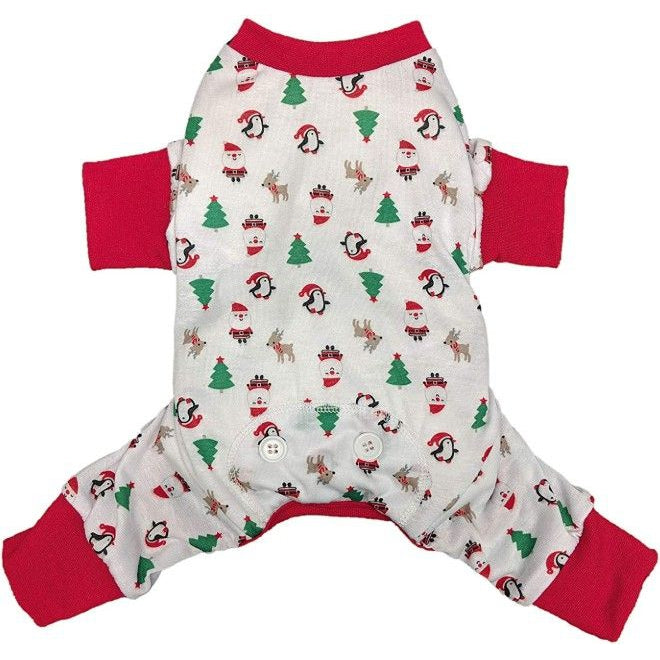 Fashion Pet White Jingle Jam Dog Pajamas-Dog-Fashion Pet-Medium-