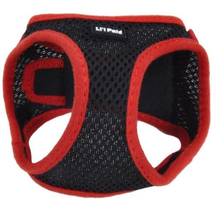 Li'L Pals Black Harness with Red Lining-Dog-Li'l Pals-Small (Neck: 8-10")-