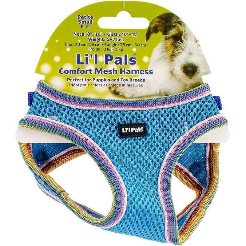 Li'l Pals Comfort Mesh Harness Blue Lagoon-Dog-Li'l Pals-Small (Neck: 8-10")-