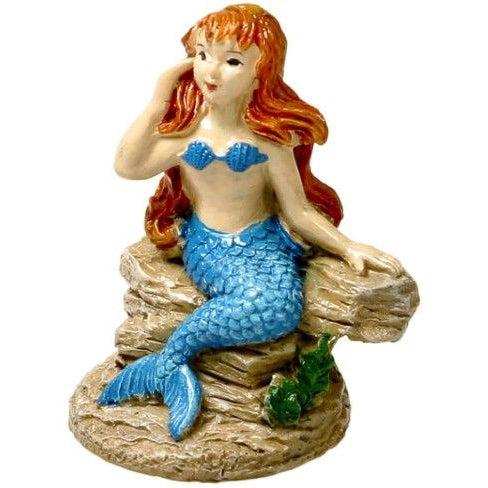 Blue Ribbon Exotic Environments Poised Mermaid Aquarium Ornament-Fish-Blue Ribbon Pet Products-2"L x 1.5"W x 2.5"H-