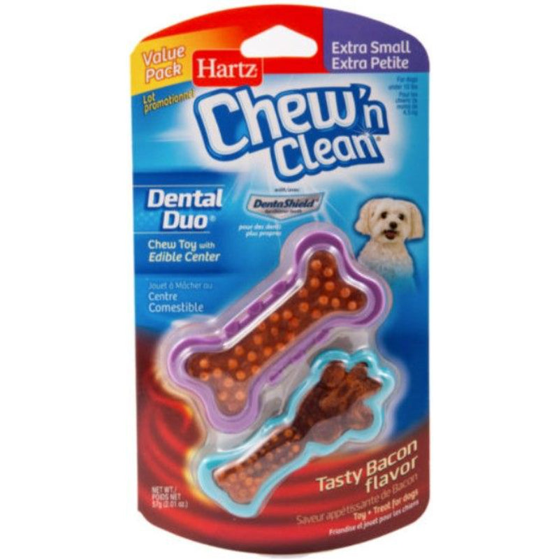 Hartz Chew N Clean Dental Duo Value Pack - Bacon-Animals & Pet Supplies-BimBimPet-