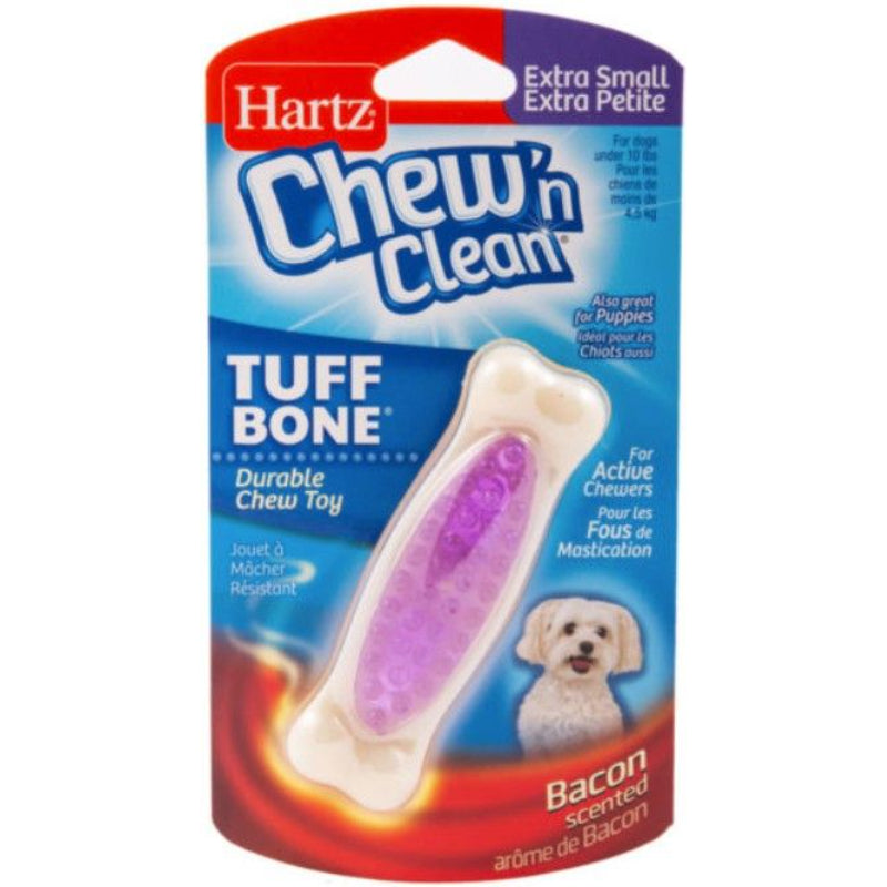 Hartz Chew N Clean Tuff Bone Dental Dog Toy - Bacon Scented-Animals & Pet Supplies-BimBimPet-