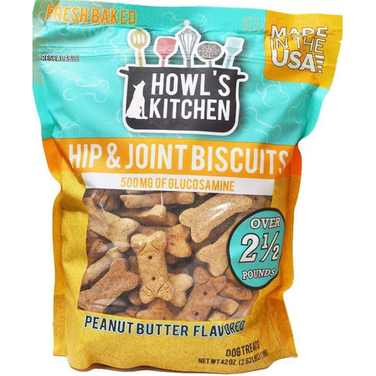 Howls Kitchen Hip & Joint Biscuits - Peanut Butter-Animals & Pet Supplies-BimBimPet-