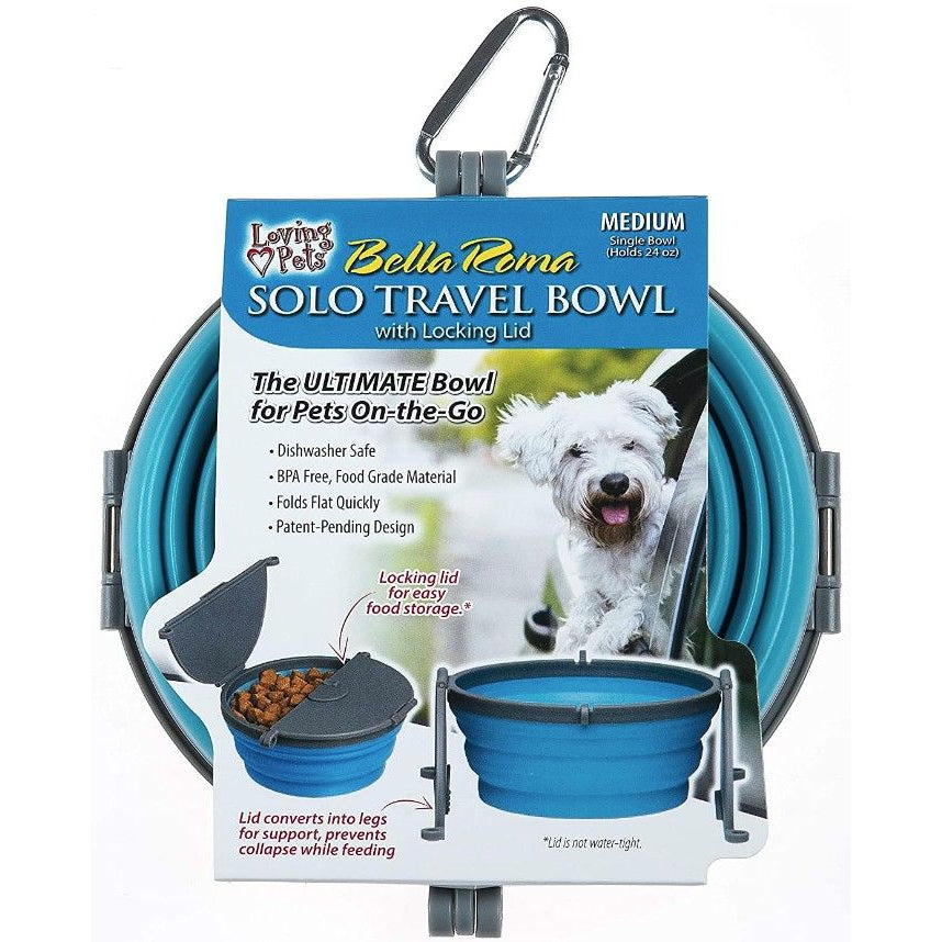 Loving Pets Bella Roma Blue Travel Bowl-Dog-Loving Pets-1 count - Medium-