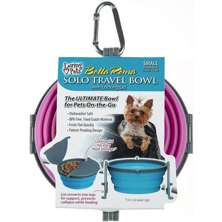 Loving Pets Bella Roma Pink Travel Bowl-Dog-Loving Pets-1 count - Small-