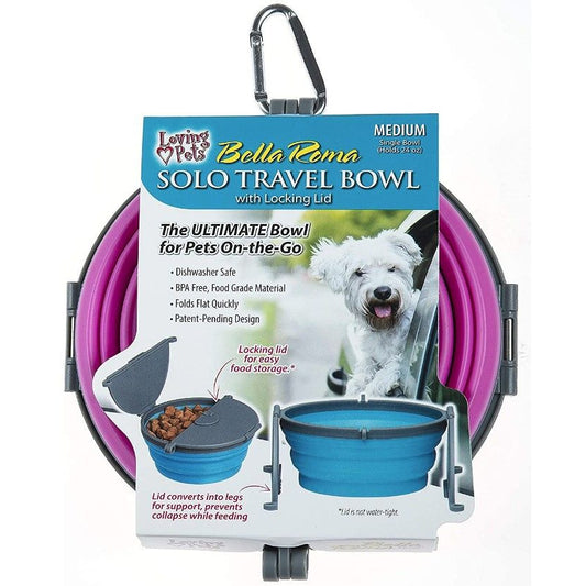 Loving Pets Bella Roma Pink Travel Bowl-Dog-Loving Pets-1 count - Medium-