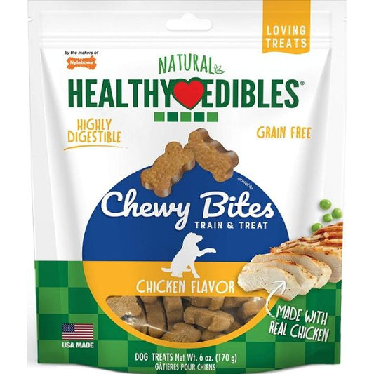 Nylabone Natural Healthy Edibles Chicken Chewy Bites Dog Treats-Dog-Nylabone-6 oz-