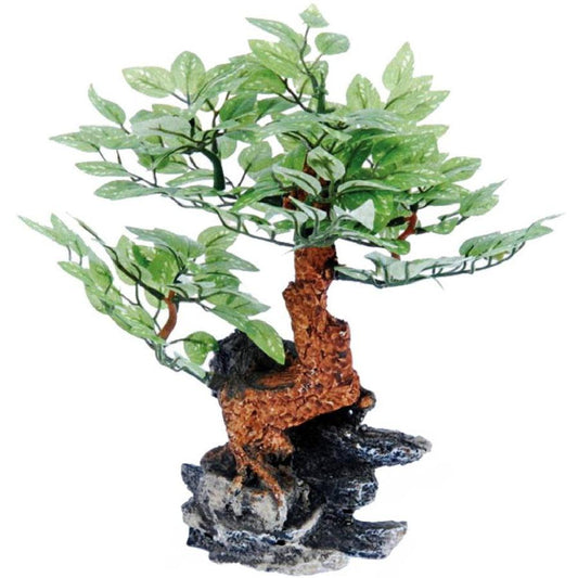 Penn Plax Bonsai Tree on Rock Aquarium Ornament-Fish-Penn Plax-10" Tall-