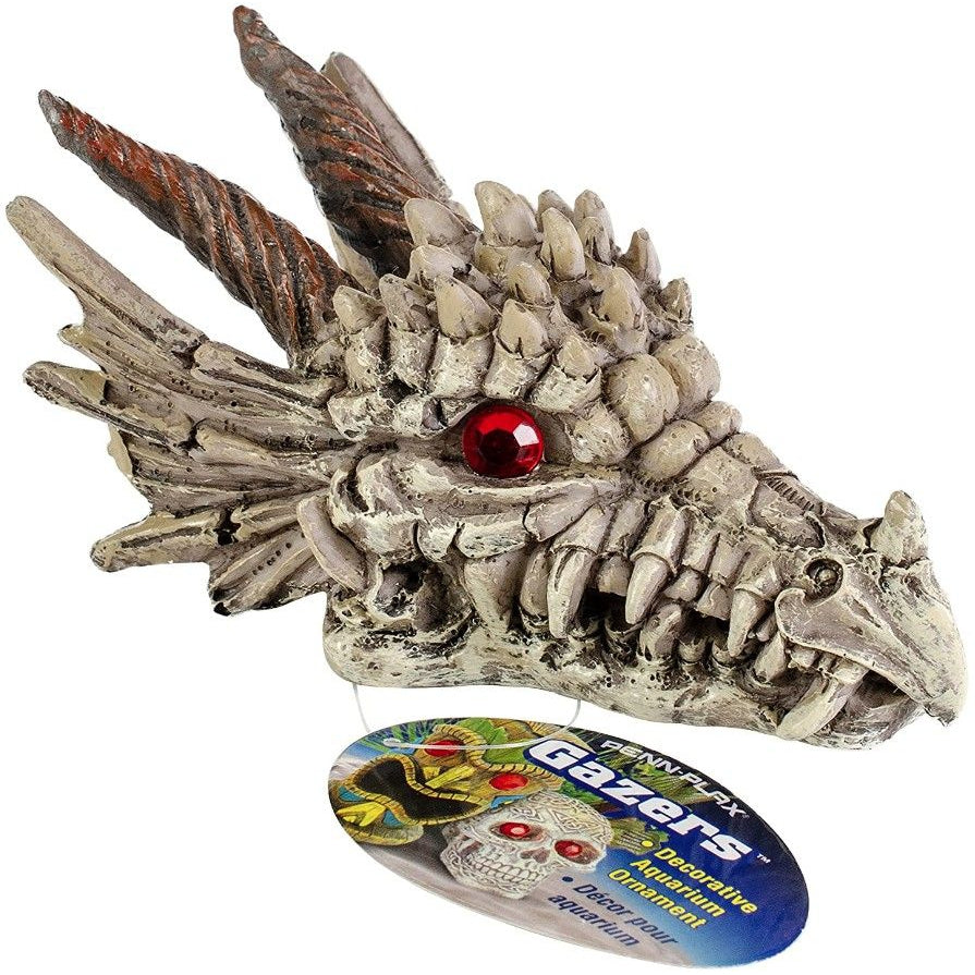 Penn Plax Gazer Dragon Skull Aquarium Ornament-Fish-Penn Plax-3"L x 5.75"W x 3"H-
