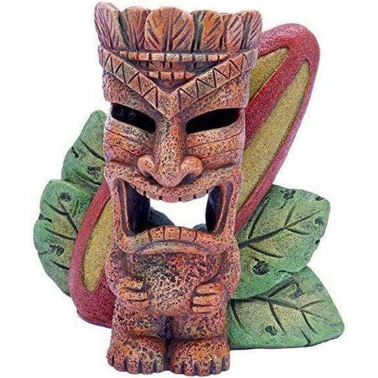 Penn Plax Tiki with Surfboard Aquarium Ornament-Fish-Penn Plax-6 " Tall-