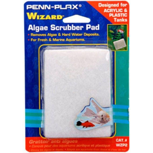 Penn Plax Wizard Algae Scrubber Pad for Acrylic or Glass Aquariums-Fish-Penn Plax-3"L x 4"W - 1 count-