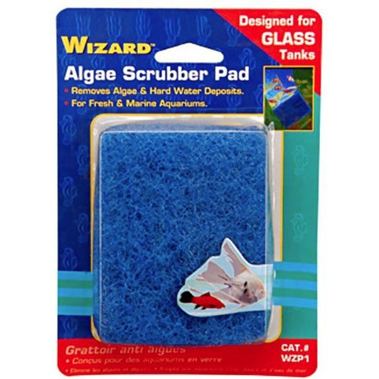 Penn Plax Wizard Algae Scrubber Pad for Glass Aquariums-Fish-Penn Plax-3"L x 4"W - 1 count-