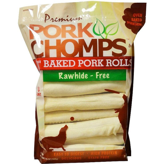 Pork Chomps Baked Pork Rolls Dog Treats - Large-Dog-Scott Pet-18 count-