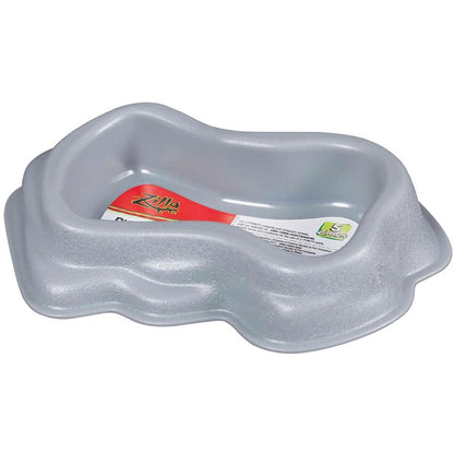 Zilla Decor Durable Dish for Reptiles Grey-Reptile-Zilla-Small (6"L x 5"W x 2.5"H)-