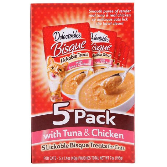 Hartz Delectables Bisque Lickable Treat for Cats - Chicken & Tuna-Cat-Hartz-5 count-