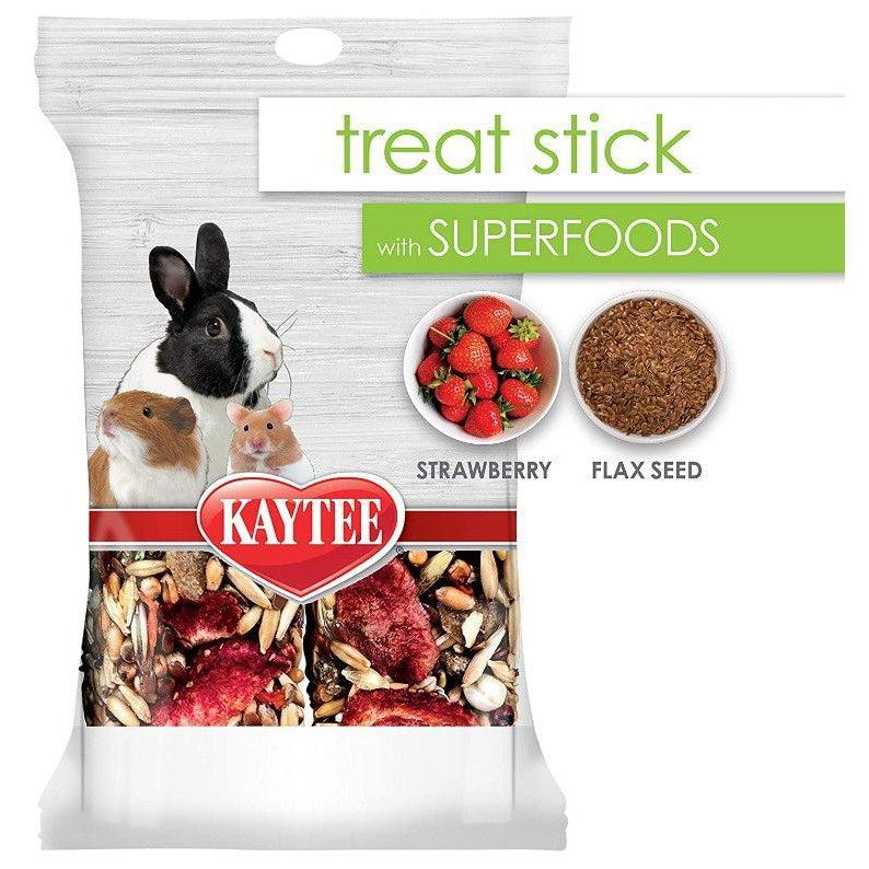 Kaytee Superfoods Small Animal Treat Stick - Strawberry & Flax-Small Pet-Kaytee-5.5 oz-