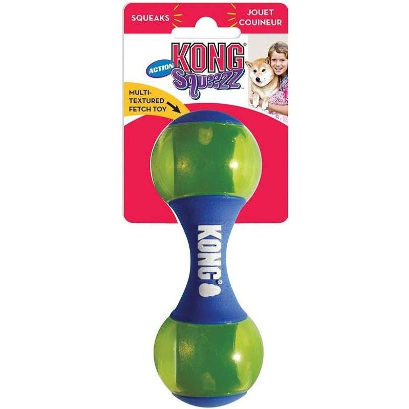 KONG Squeezz Action Dumbbell Blue-Dog-KONG-Small - 1 count-