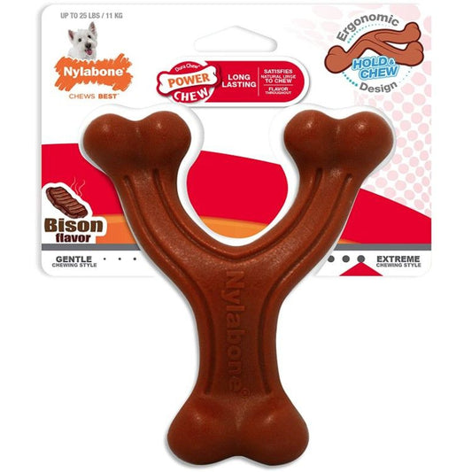Nylabone Power Chew Wishbone Dog Chew Toy Bison Flavor-Dog-Nylabone-Regular - 1 count-