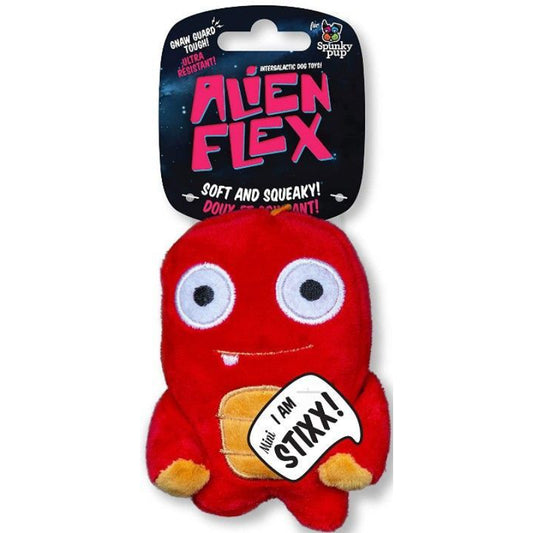 Spunky Pup Alien Flex Mini Stixx Plush Dog Toy-Animals & Pet Supplies-BimBimPet-