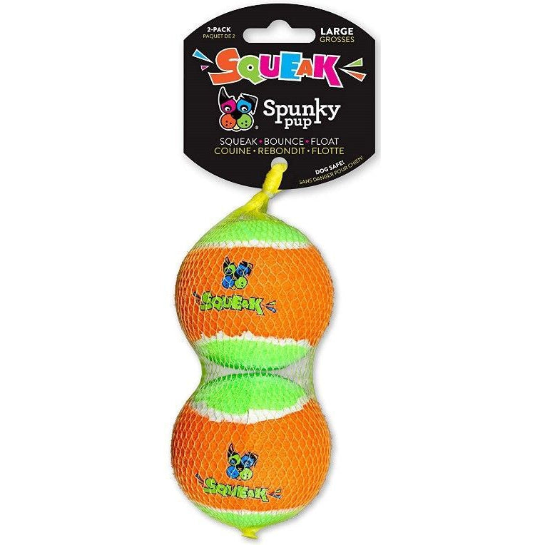 Spunky Pup Squeak Tennis Balls Dog Toy-Dog-Spunky Pup-Large - 2 count-