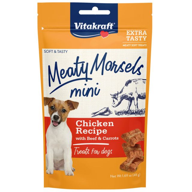 Vitakraft Meaty Morsels Mini Chicken Recipe with Beef and Carrots Dog Treat-Dog-Vitakraft-1.69 oz-