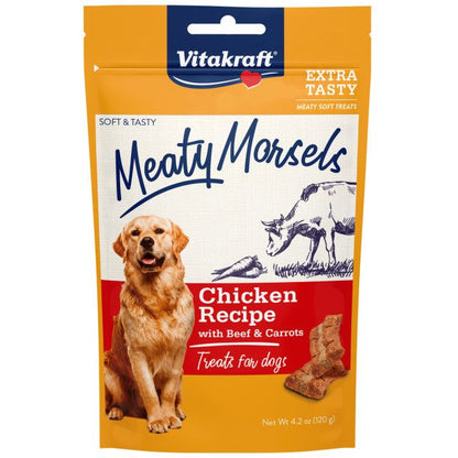 Vitakraft Meaty Morsels Mini Chicken Recipe with Beef and Carrots Dog Treat-Dog-Vitakraft-4.2 oz-