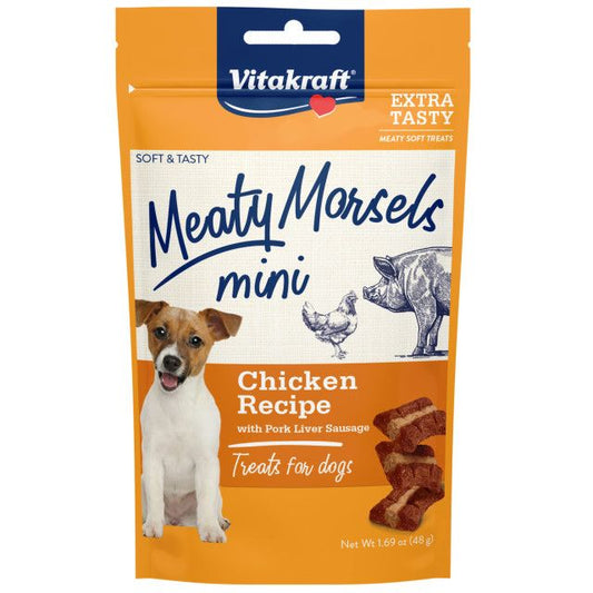 Vitakraft Meaty Morsels Mini Chicken Recipe with Pork Sausage Dog Treat-Dog-Vitakraft-1.69 oz-