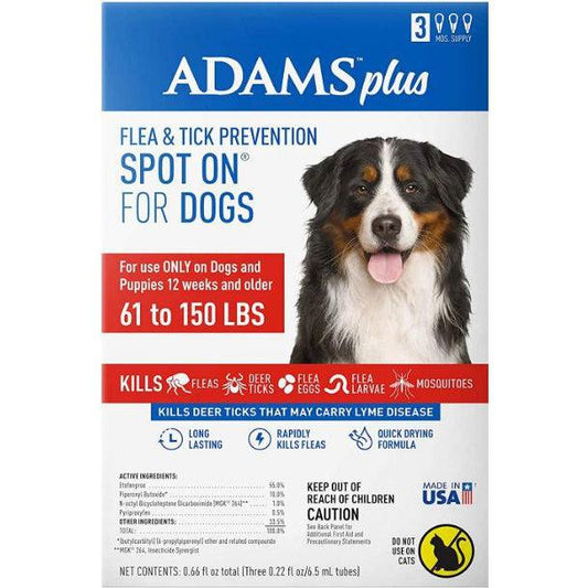 Adams Flea And Tick Prevention Spot On For Dogs 61 -150 lbs X-Large 3 Month Supply-Dog-Adams-1 count-