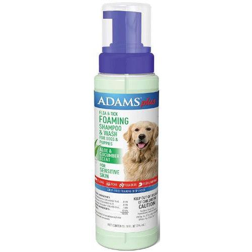 Adams Foaming Flea And Tick Shampoo with Aloe And Cucumber-Dog-Adams-10 oz-