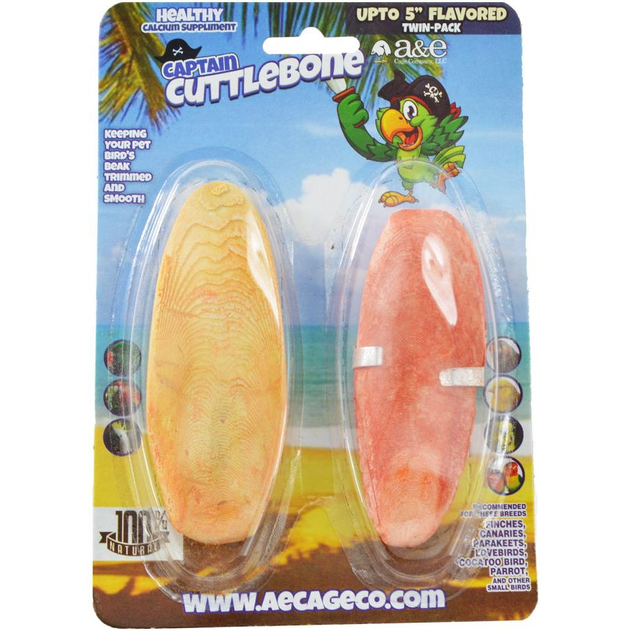 AE Cage Company Captain Cuttlebone Flavored Cuttlebone 5" Long-Bird-A&E Cage Company-2 count-