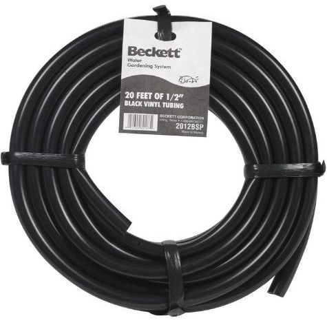 Beckett Black Vinyl Pond Tubing 20 Foot Roll-Fish-Beckett-1/2" ID x 20 Feet-