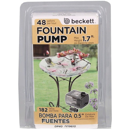 Beckett Crystal Pond and Fountain Water Pump-Fish-Beckett-48 GPH-