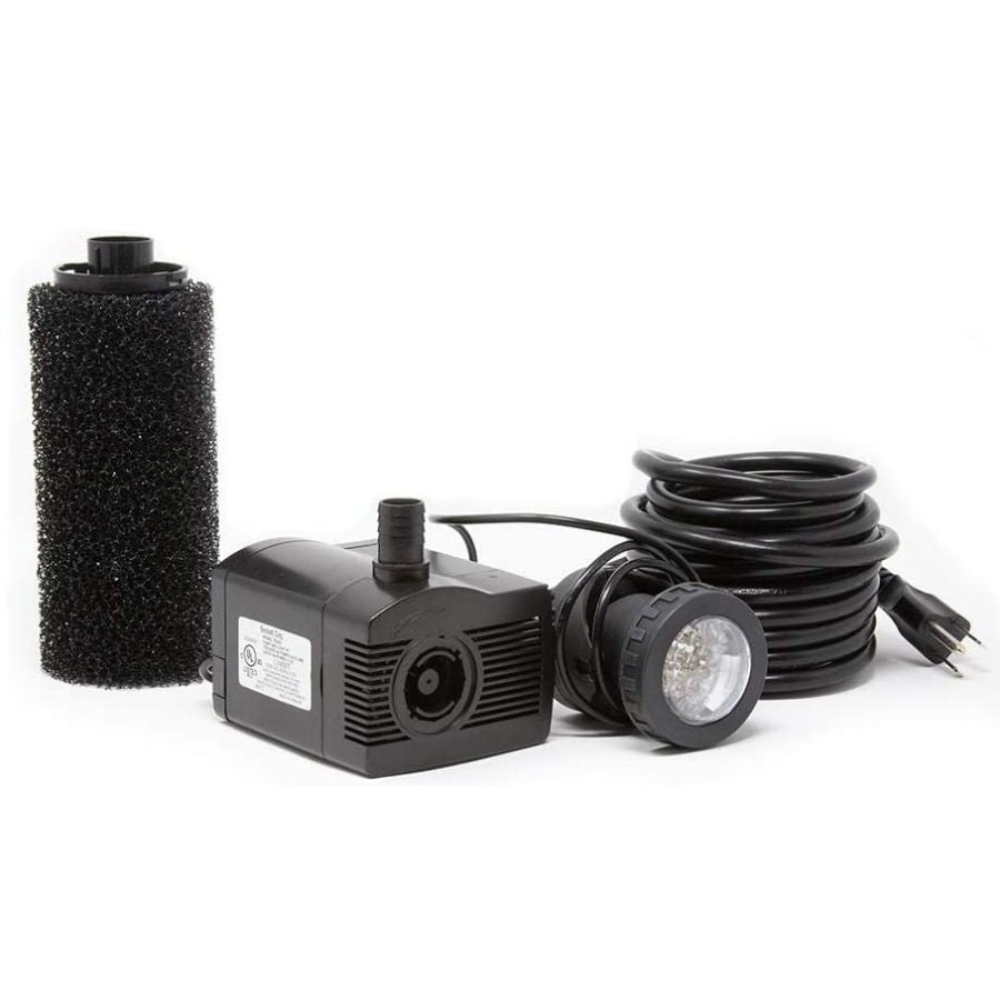 Beckett Pond Pump with Pre-Filter and LED Light Kit-Fish-Beckett-458 GPH-