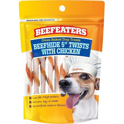 Beefeaters Oven Baked Beefhide & Chicken Twists Dog Treat-Dog-Beefeaters-1.41 oz-