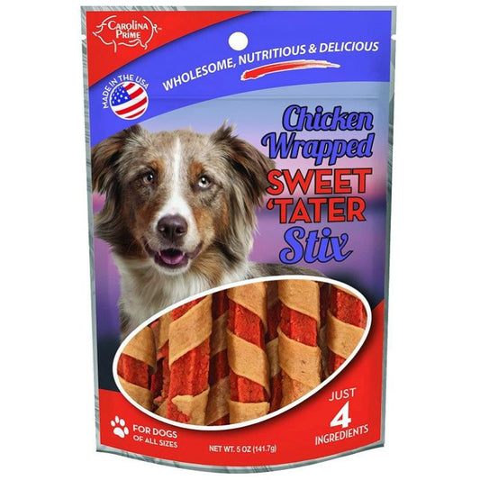 Carolina Prime Chicken Wrapped Sweet Tater Stix Dog Treats-Animals & Pet Supplies-BimBimPet-