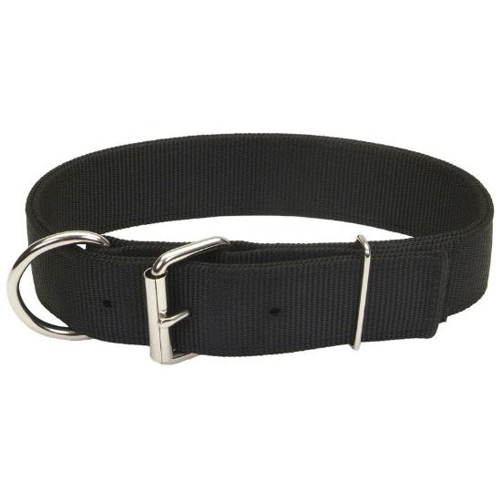 Coastal Pet Macho Dog Double-Ply Nylon Collar with Roller Buckle 1.75" Wide Black-Dog-Coastal Pet-22"Long-