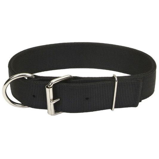 Coastal Pet Macho Dog Double-Ply Nylon Collar with Roller Buckle 1.75" Wide Black-Dog-Coastal Pet-22"Long-