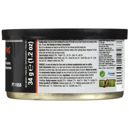 Exo Terra Canned Mealworms Specialty Reptile Food-Reptile-Exo-Terra-1.2 oz-
