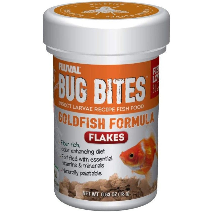 Fluval Bug Bites Insect Larvae Goldfish Formula Flakes-Fish-Fluval-0.63 oz-