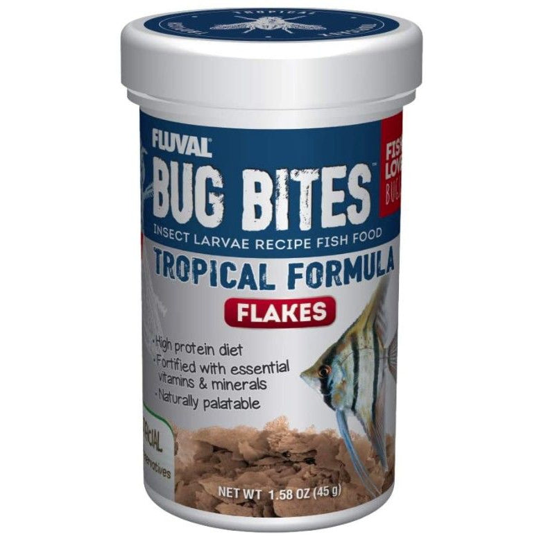 Fluval Bug Bites Insect Larvae Tropical Fish Flake-Fish-Fluval-1.59 oz-