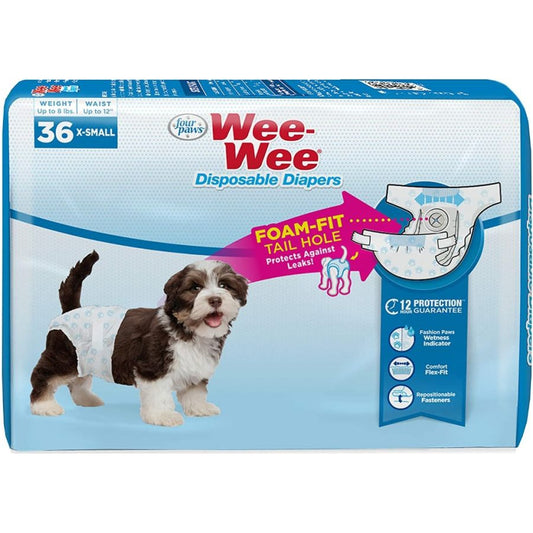 Four Paws Wee Wee Disposable Diapers X-Small-Dog-Four Paws-36 count-