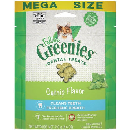 Greenies Feline Natural Dental Treats Catnip Flavor-Cat-Greenies-4.6 oz-