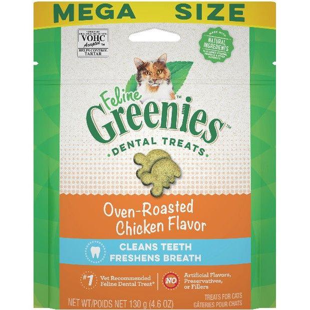 Greenies Feline Natural Dental Treats Oven Roasted Chicken Flavor-Cat-Greenies-4.6 oz-